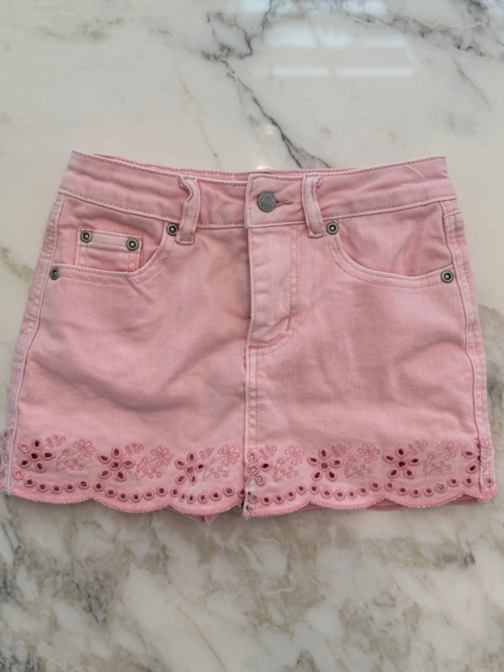 Tractr Pink Denim Skirt with built in shorts